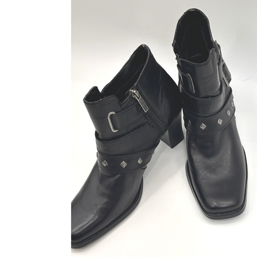 Harley-Davidson Womens Bridgit Shootie Black 4-Inch Boots Inside Zipper size 9.5 - Picture 5 of 13